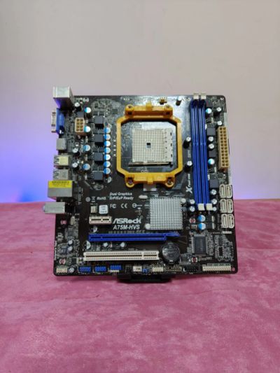 Лот: 24682240. Фото: 1. Мат. плата ASRock A75M-HVS/FM1... Материнские платы