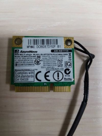 Лот: 12101167. Фото: 1. Сетевая карта WIFI+BT AzureWare... WiFi, Bluetooth адаптеры