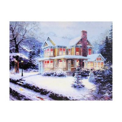 Лот: 6321153. Фото: 1. Картина свет 40*30 см зимний дом... Рамки, багет