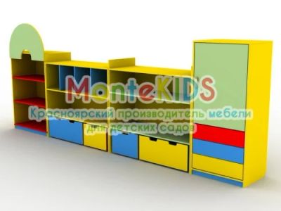 Лот: 6930472. Фото: 1. Стеллаж для игрушек АЛИСА 24.СА389... Мебель для детских садов