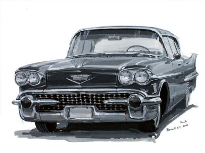Лот: 9370224. Фото: 1. автомобиль 1958 Cadillac Series... Картины, рисунки