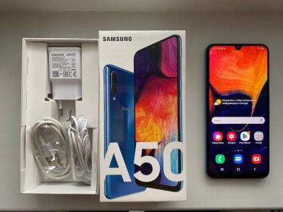 Лот: 17122447. Фото: 1. Samsung Galaxy A50 64 гб синий. Смартфоны