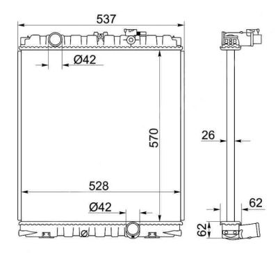 Лот: 3690857. Фото: 1. Радиатор hyundai hd72/hd78/county. Двигатель и элементы двигателя