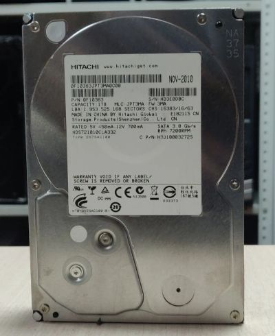 Лот: 19835439. Фото: 1. HDD 1 Тb/SATA 3Gb/s/Hitachi/3... Жёсткие диски (HDD)