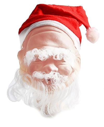 Лот: 6571993. Фото: 1. Маска Деда Мороза с колпаком... Карнавальные маски, шляпы, аксессуары