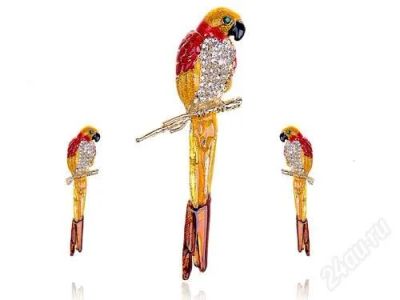 Лот: 2339970. Фото: 1. Брошь и серьги с кристаллами Swarovsky. Разное