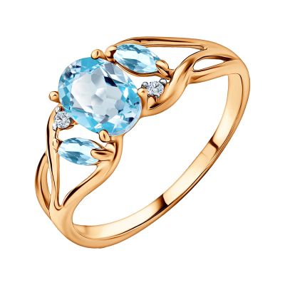 Лот: 23786085. Фото: 1. Кольцо TALANT из золота с топазами... Кольца, перстни