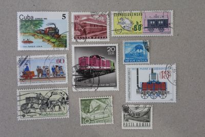 Лот: 24905685. Фото: 1. Набор марок. Железнодорожный транспорт... Марки