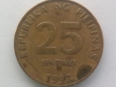 Лот: 15924539. Фото: 1. Монета Филиппин 25 сентимо. Азия