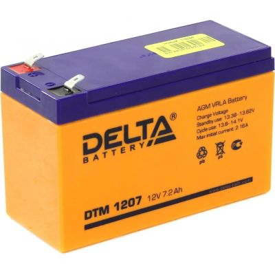 Лот: 24949207. Фото: 1. Аккумулятор Delta DTM 1207 (12В... ИБП, аккумуляторы для ИБП