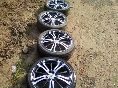 Лот: 1242375. Фото: 1. Литые диски gr с резиной falken... Диски