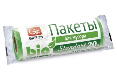 Лот: 16181924. Фото: 1. GRIFON Bio Пакеты для мусора 20... Пакеты, мешки