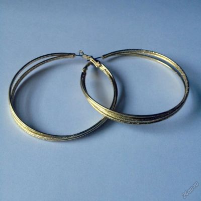 Лот: 5870735. Фото: 1. Серьги-кольца с рубля. Серьги, каффы
