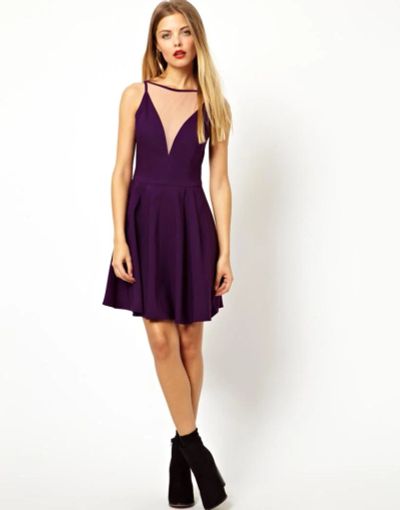 Лот: 6372003. Фото: 1. Платье ASOS Mesh Insert Bengaline. Платья