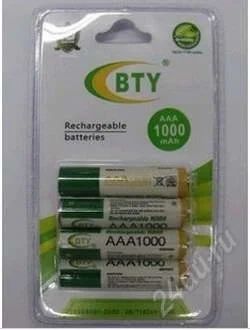 Лот: 2862142. Фото: 1. Аккумуляторы BTY AAA 1000mAh Ni-MH. Батарейки, аккумуляторы, элементы питания