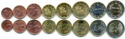 Лот: 3946711. Фото: 1. Кипр набор 8 монет евро 2008 UNC. Остальные страны