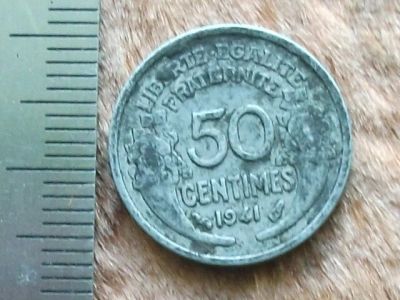 Лот: 8586536. Фото: 1. Монета 50 сантим Франция 1941... Европа