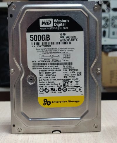 Лот: 20762214. Фото: 1. HDD 500 Гб/WD Black/3,5''/Sata... Жёсткие диски (HDD)