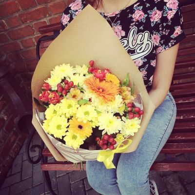 Лот: 7269845. Фото: 1. Сборный букет. Цветы на Щорса... Свежие цветы