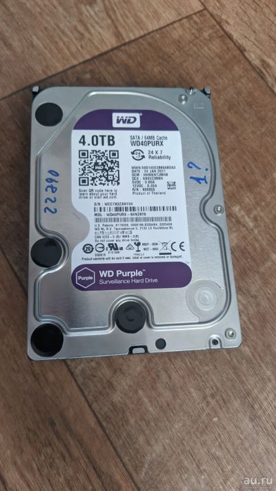 Лот: 17590863. Фото: 1. 4 ТБ Жесткий диск WD Purple IntelliPower... Жёсткие диски (HDD)