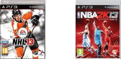 Лот: 2465937. Фото: 1. NHL13 + NBA2K13. две игры для... Игры для консолей