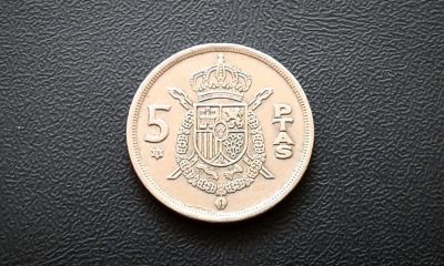 Лот: 11758258. Фото: 1. 5 птас. Испания ( Монета № 86... Европа