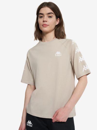 Лот: 25577303. Фото: 1. Футболка женская Kappa, Бежевый. Другое (спортивная одежда)