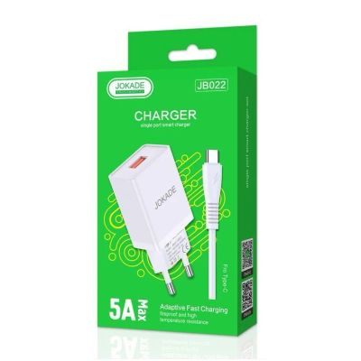 Лот: 22144999. Фото: 1. СЗУ JOKADE JB022 1*USB + TYPE-C... Зарядные устройства, блоки питания, адаптеры сетевые для смартфонов