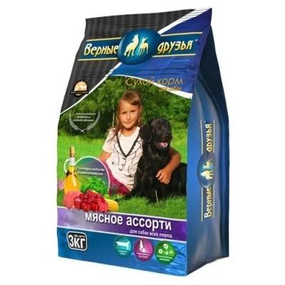 Лот: 14541631. Фото: 1. Верные друзья Мясное Ассорти сухой... Корма