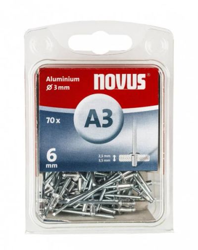 Лот: 14381350. Фото: 1. Заклепки A3*6 мм (30 шт.) NOVUS. Ручной инструмент