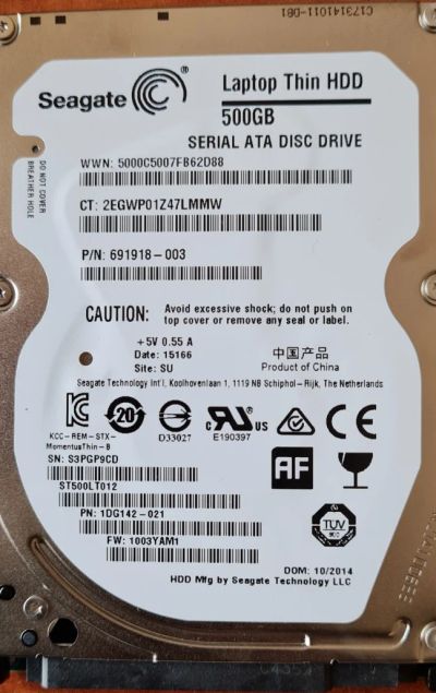 Лот: 16541084. Фото: 1. 500 ГБ Жесткий диск Seagate ST500LT012... Жёсткие диски (HDD)