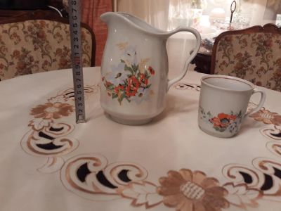 Лот: 11193194. Фото: 1. Кувшинчик с кружечкой. Сохран... Кувшины, графины