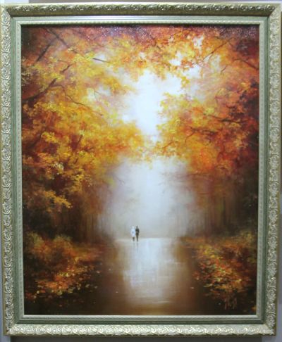 Лот: 20763632. Фото: 1. Картина"Осень" 44х54 холст ,масло... Картины, рисунки