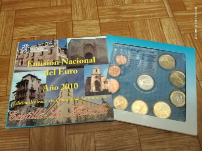 Лот: 24982700. Фото: 1. Испания 2010 Набор евро 9 монет... Европа