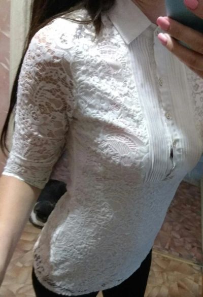 Лот: 10169556. Фото: 1. Белая рубашка. Блузы, рубашки
