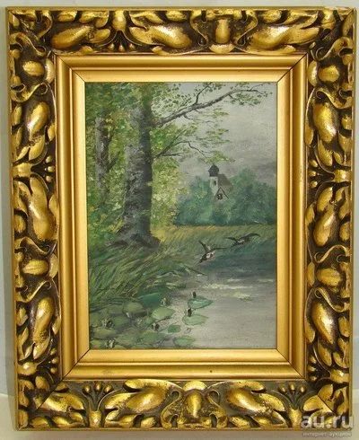 Лот: 13864435. Фото: 1. Картина винтажная (X831). Другое (антиквариат)