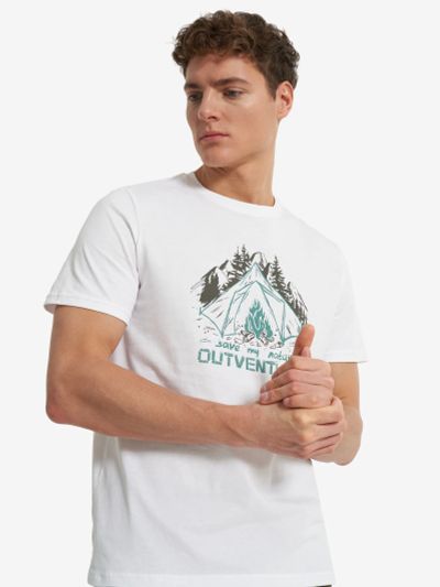 Лот: 24959373. Фото: 1. Футболка мужская Outventure, Белый. Другое (спортивная одежда)