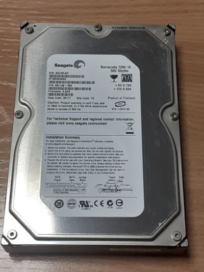 Лот: 20843530. Фото: 1. HDD 500gb SATA, жесткий диск для... Жёсткие диски (HDD)