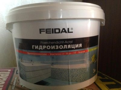 Лот: 7312225. Фото: 1. Гидроизоляция акриловая Feidal... Клеи, герметики, пена монтажная, клейкие ленты