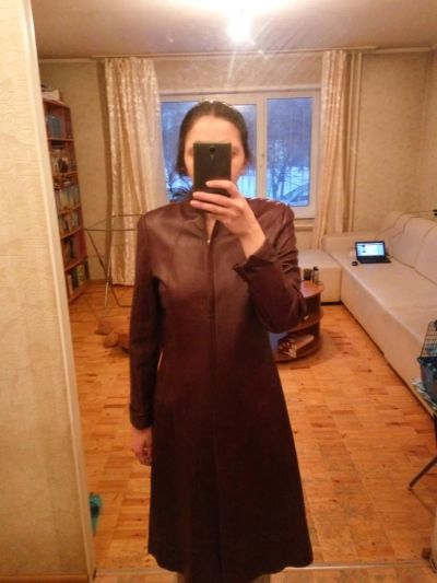 Лот: 8911579. Фото: 1. Кожаный плащ. Верхняя одежда