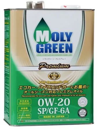 Лот: 19378382. Фото: 1. MOLY GREEN Premium 0W20 SP/GF-6A... Масла, жидкости