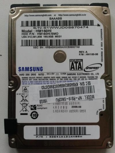 Лот: 8684072. Фото: 1. Жёсткий диск для ноутбука 160Gb... Жёсткие диски (HDD)
