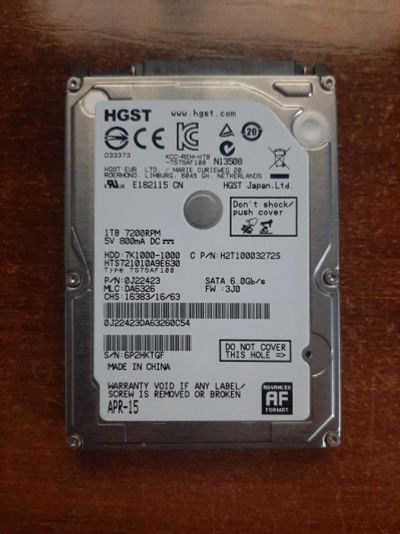 Лот: 19319334. Фото: 1. Жесткий диск HDD HGST Hitachi... Жёсткие диски (HDD)