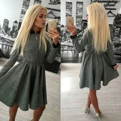 Лот: 9615227. Фото: 1. Платье серое. Платья