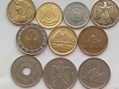 Лот: 17829201. Фото: 1. Набор монет Египта, 10 тш. разные... Африка