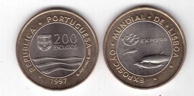 Лот: 18791566. Фото: 1. Португалия 200 эскудо 1997 EXPO... Европа