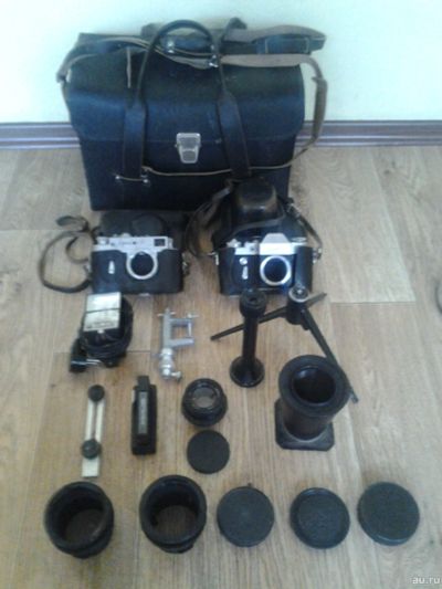 Лот: 13068175. Фото: 1. Набор советского фотографа. Плёночные дальномерные, шкальные