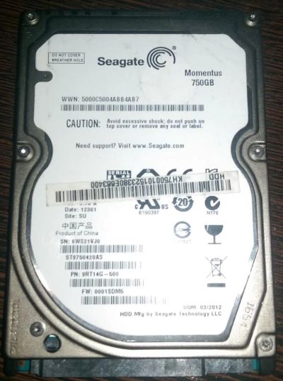 Лот: 6717357. Фото: 1. hdd 2.5 750 Gb (не рабочий, не... Жёсткие диски (HDD)