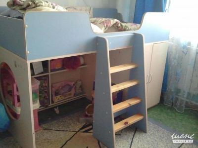 Лот: 10520334. Фото: 1. детская кровать со шкафом, лестницей... Детские кровати и кроватки