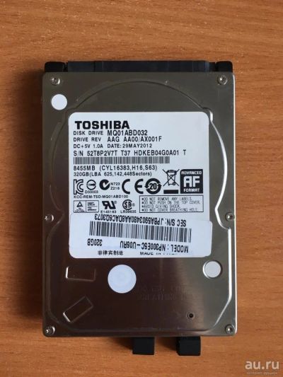 Лот: 9477957. Фото: 1. Toshiba MQ01ABD032 320GB. Жёсткие диски (HDD)